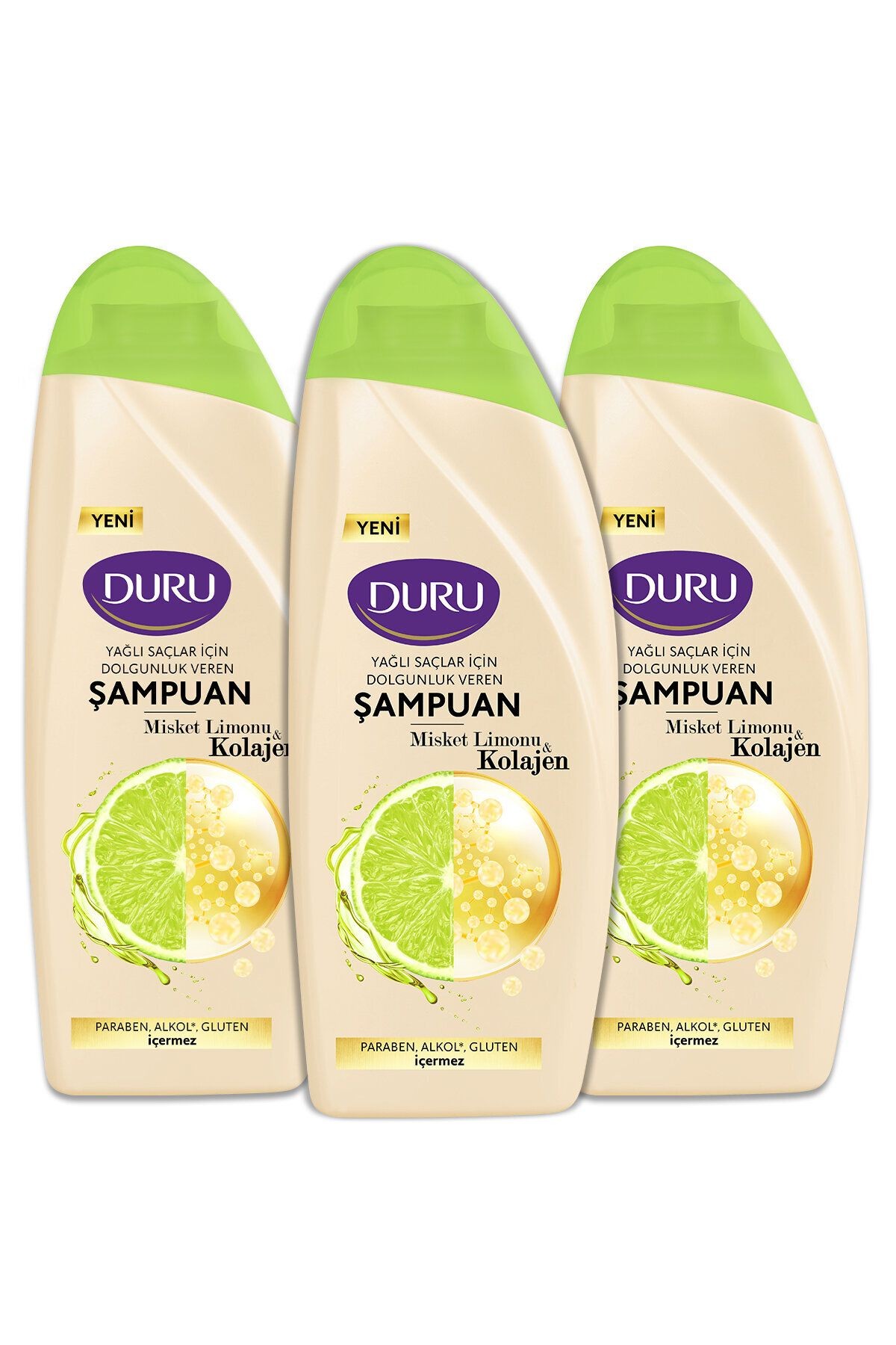 Misket Limonu&Kolajen Yağlı Saçlar için Şampuan 3x500 ml