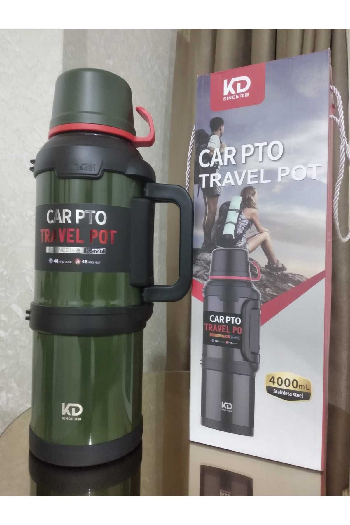 Car Pto 4 Litre 1 Adet 48 Saat Sıcak Soğuk Paslanmaz Çelik Dağcı Termos