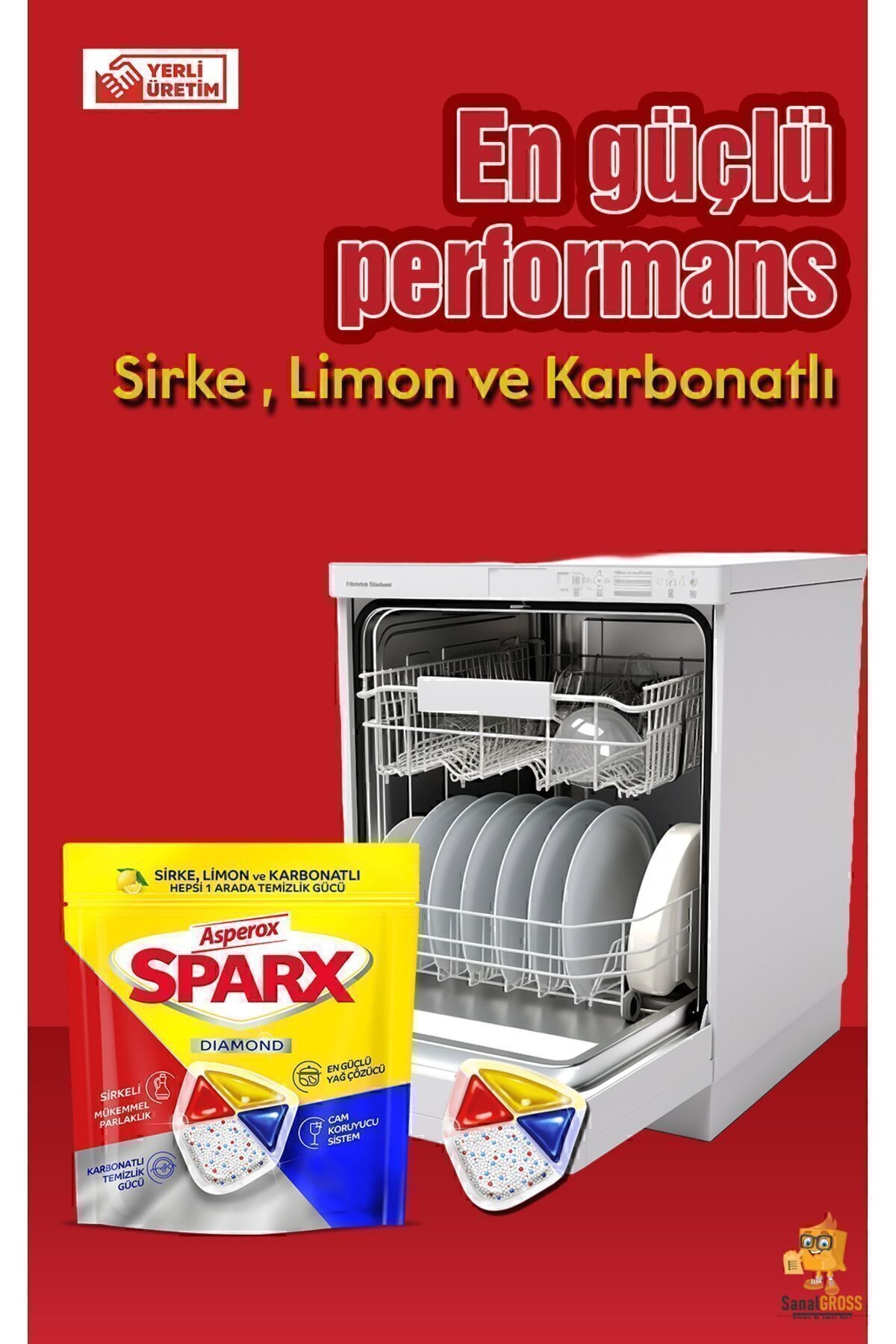 Sparx Bulaşık Makinesi Kapsülü 30'lu x 2 Paket (60 Yıkama)
