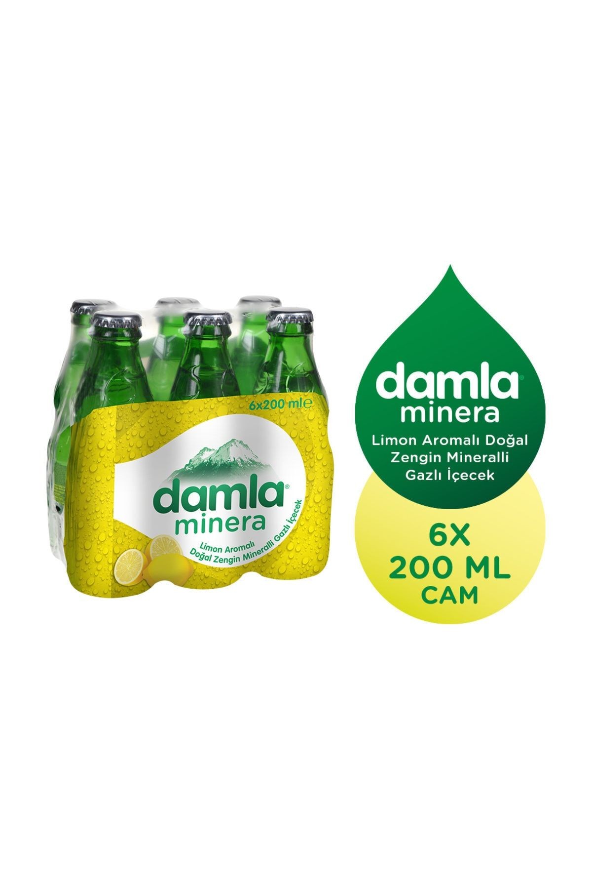 Damla Minera Limon Aromalı 6X200 Ml