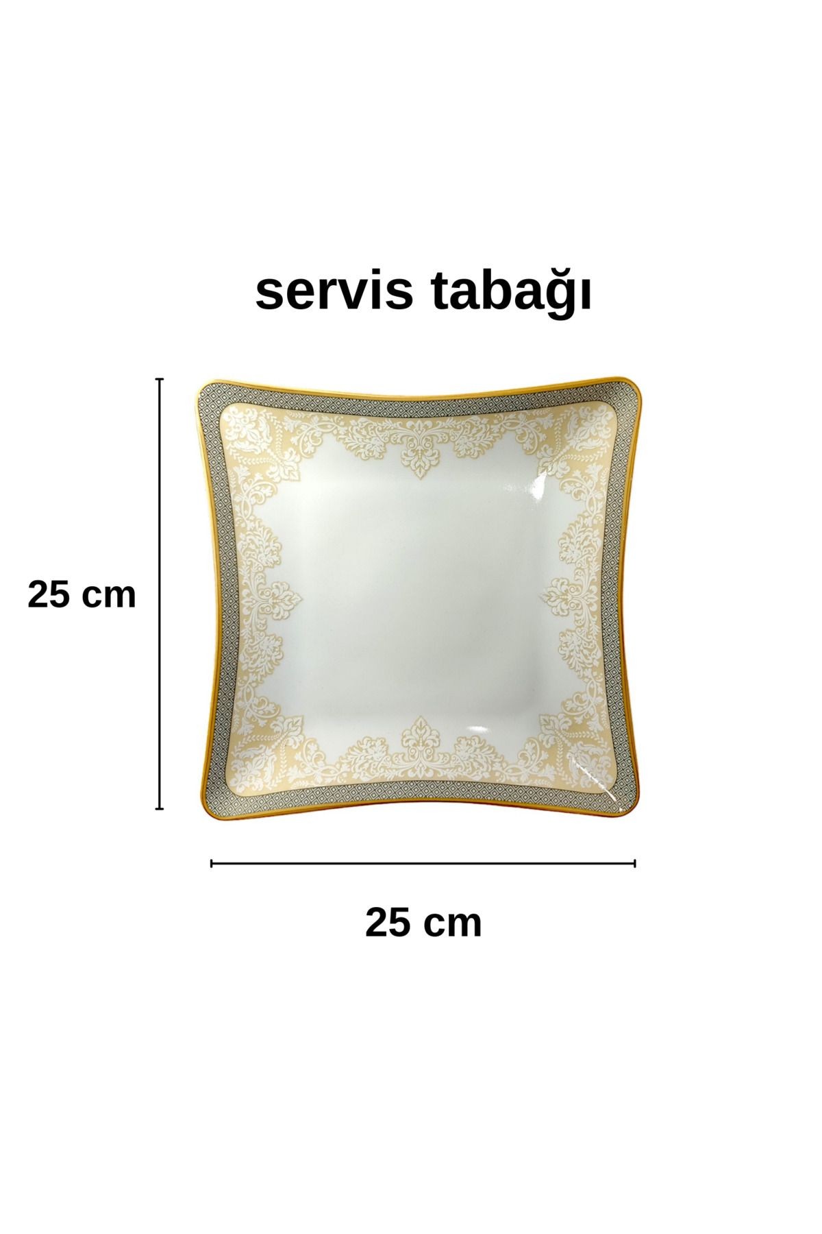6 Kişilik Gold&gümüş Yemek Takımı 24 Parça Yemek Tabağı,çorba Kasesi.servis Tabağı,pasta Tabağı