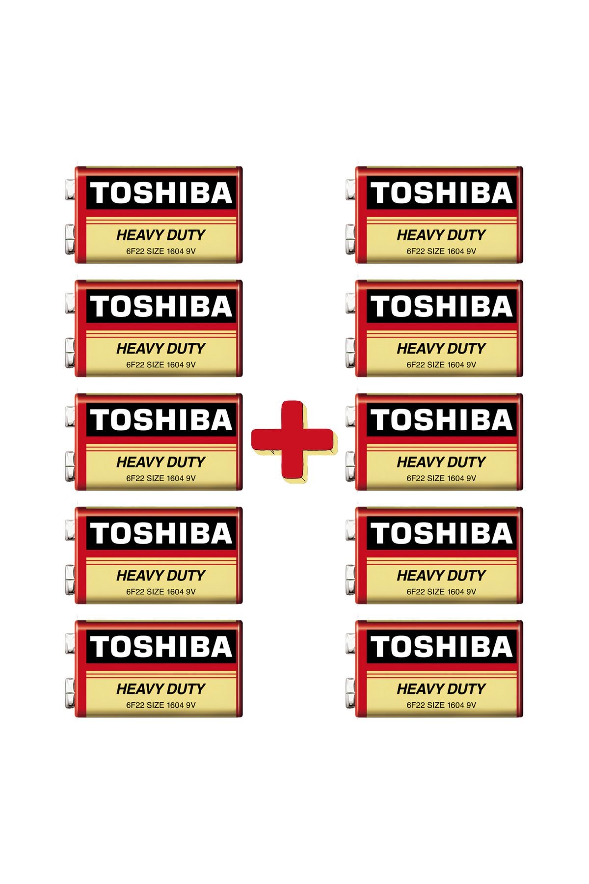 (10 Adet) Toshıba 6F22KG Heavy Duty Manganez 9 Volt Pil (06-2027 son kullanım)