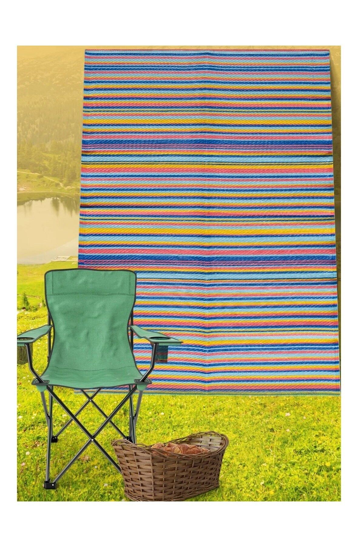 Piknik Hasırı Plaj Hasırı Katlanan Hasır Kilim Plastik Kamp Hasırı Bahçe Hasırı BÜYÜK BOY180*270 Cm