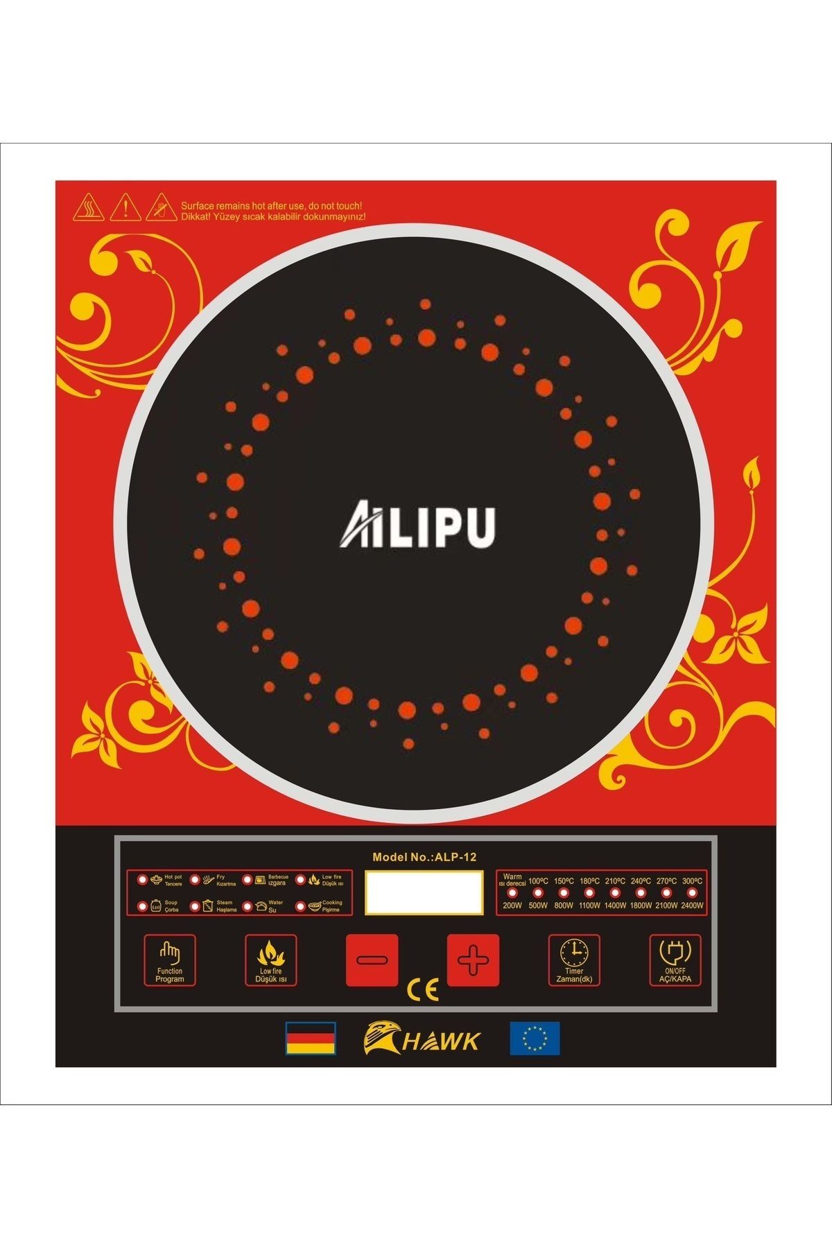 Ailipu/alipu 2400 Watt Dokunmatik Indiksiyonlu, Elektrikli Lazer Ocak