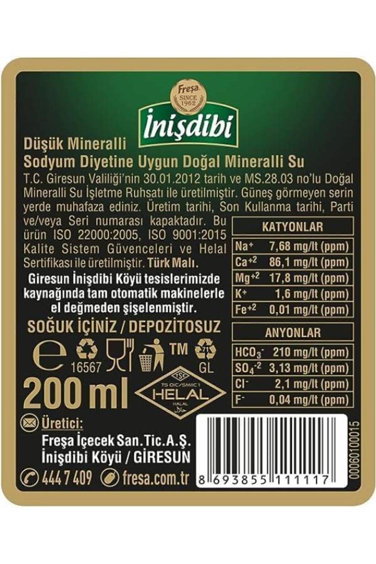 Freşa Inişdibi Maden Suyu 200 ml x 2 Koli (48 Adet)
