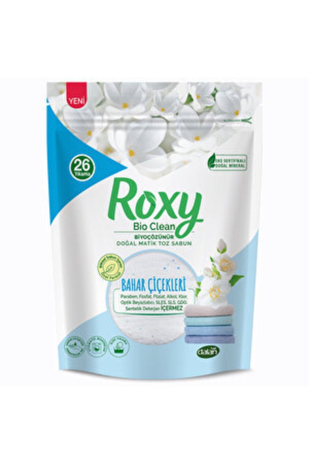 ( 5 ADET ) Dalan Roxy Bahar Çiçekleri Bio Clean Doğal Matik Toz Sabun 800 gr