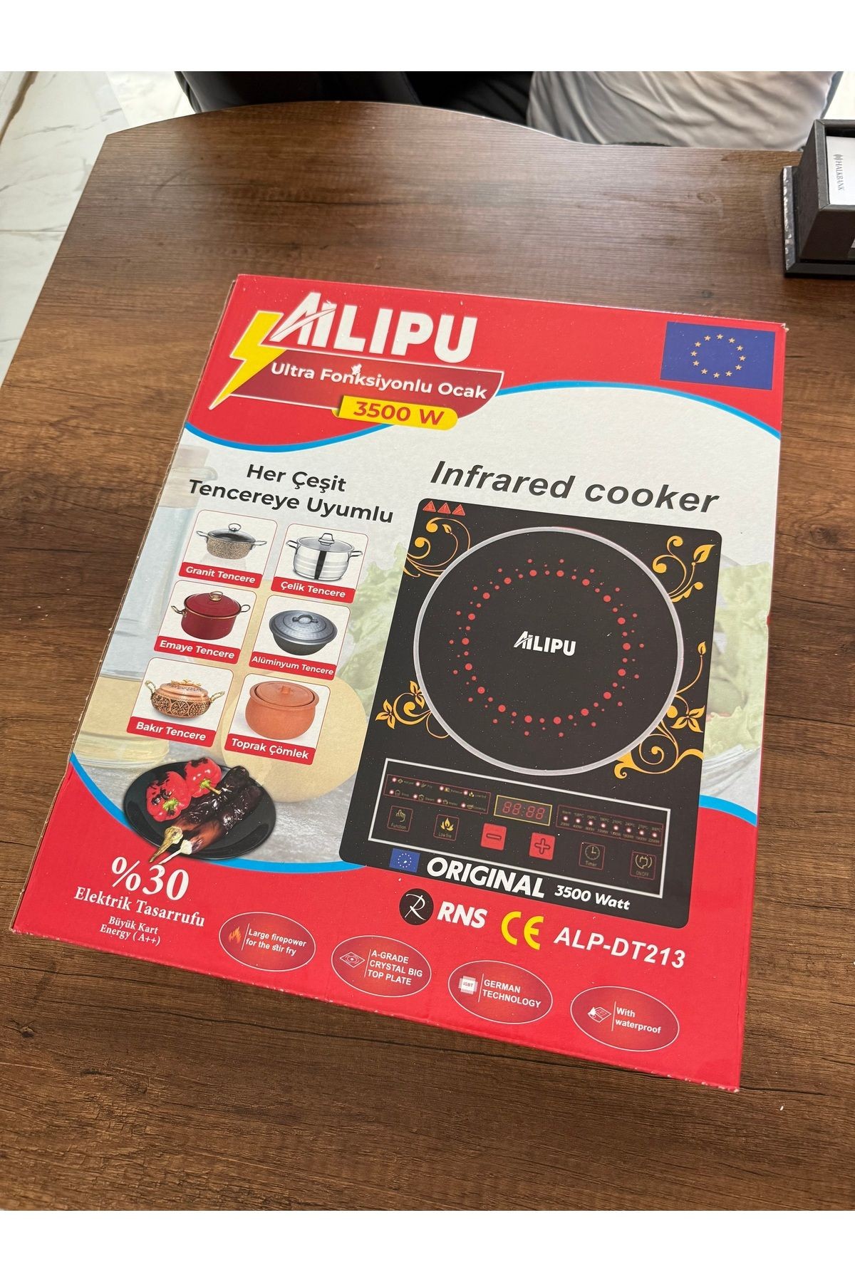 Modanlı Ailipu 3500 W Premium Özel Ser Itek Gözlü Lazerli Dokunmatik Indüksiyon Ocak