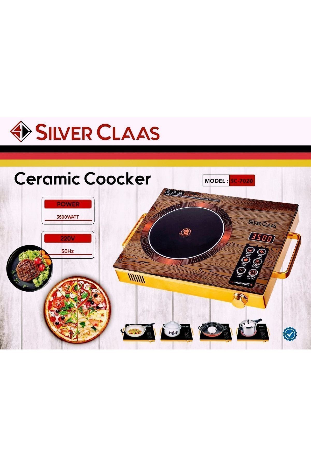 Ailpu Silver Class Profesyonel 3500w Dokumatik Elektrikli Lazer Indüksiyon Ocak Genel Pişirici