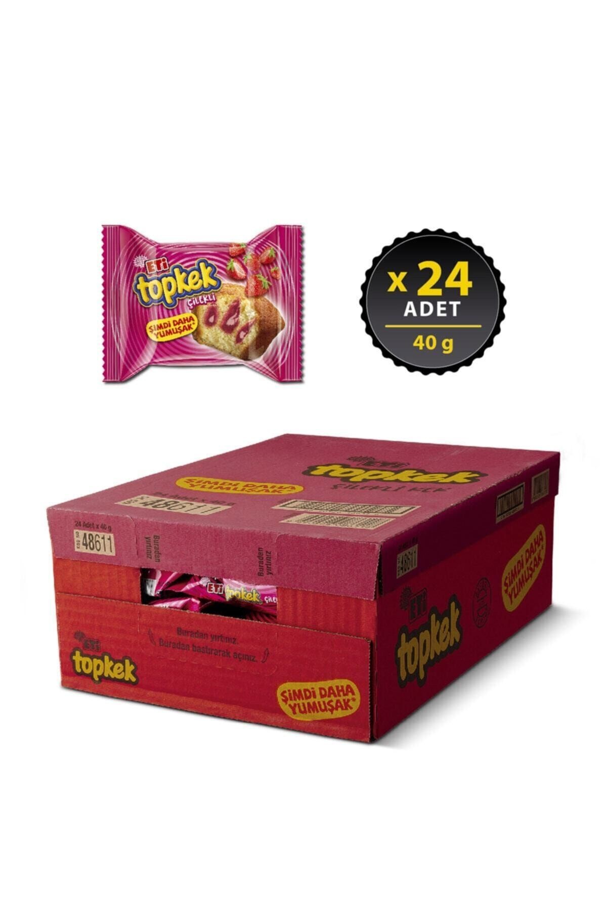 Topkek Çilekli Kek 40 g x 24 Adet