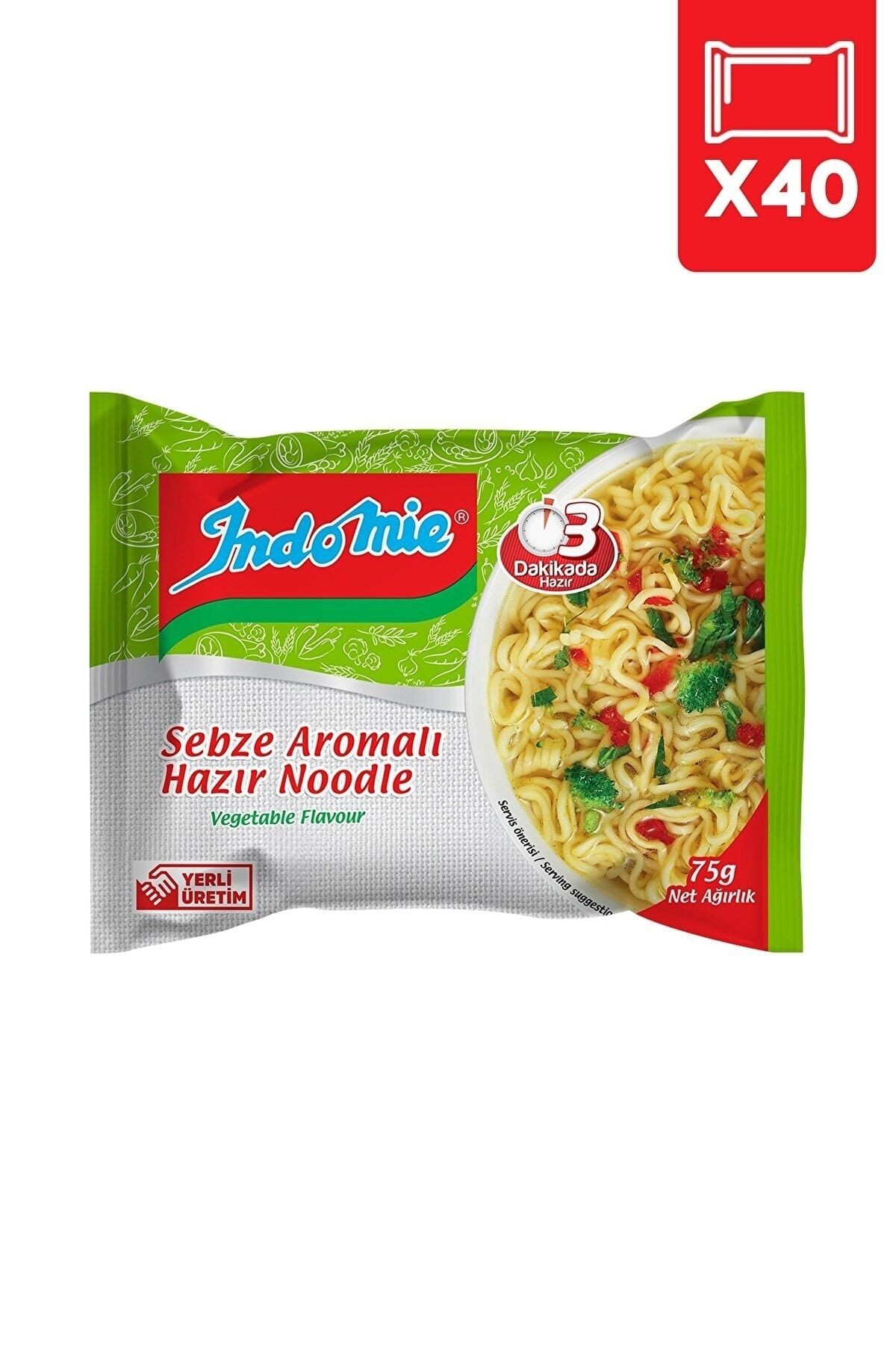 3dk Hazırlanan Muhteşem Lezzet Sebze Li Noodle 75gr X 40 Adet