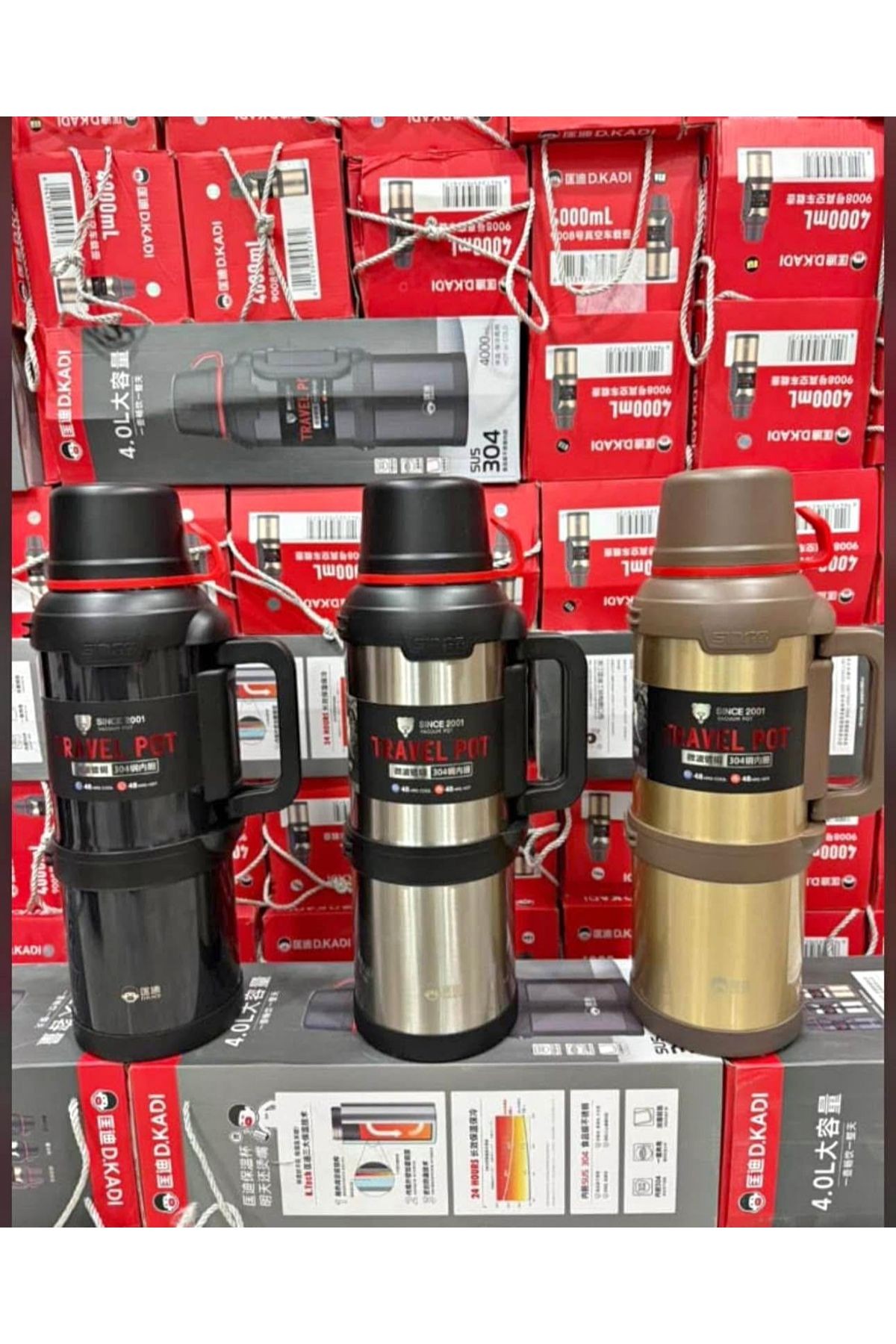 Vacuum Paslanmaz Çelik 4 Lt Termos 48 Saat Sıcak Soğuk