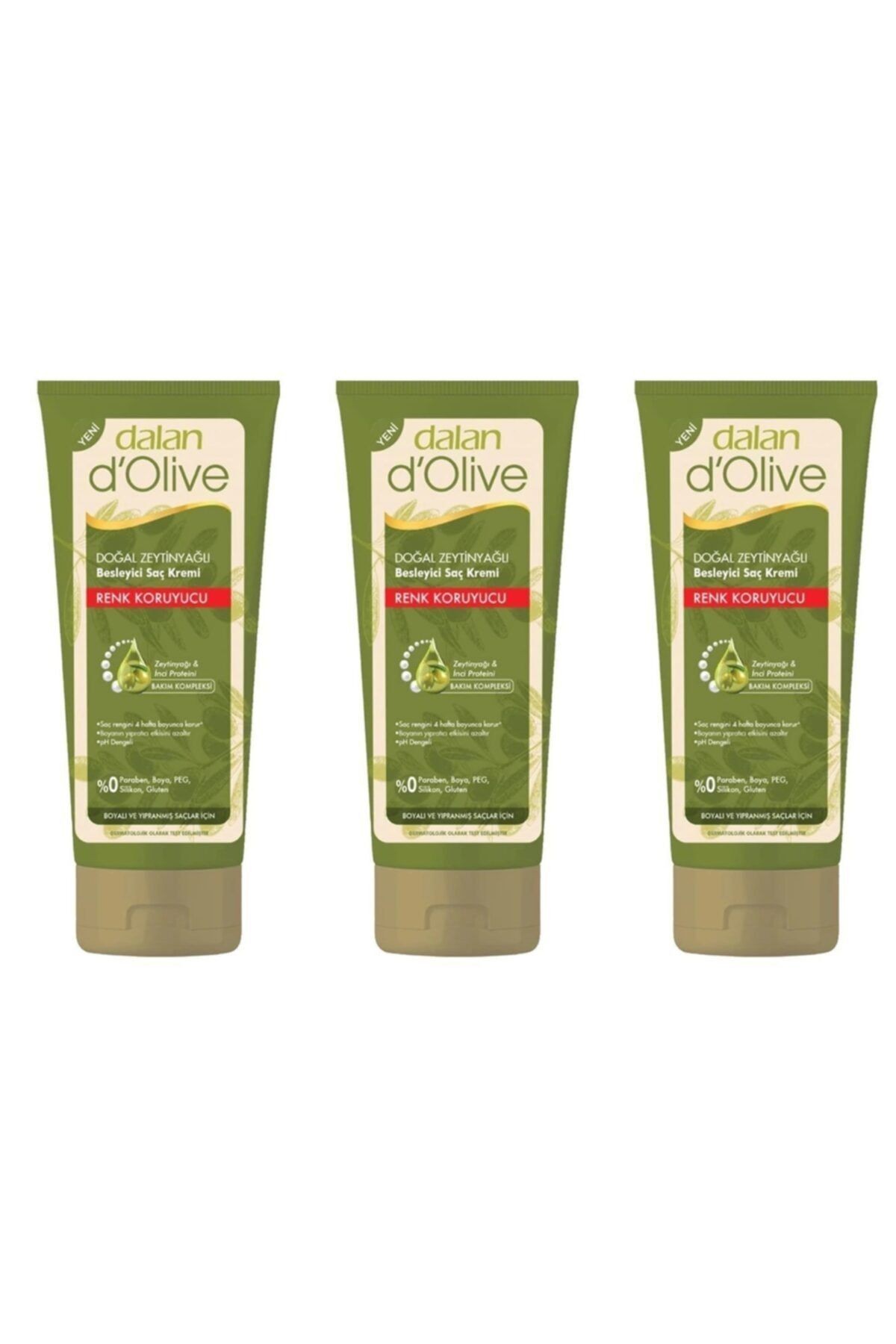 D'olive Zeytinyağlı Renk Koruyucu Saç Kremi 200ml 3 Adet