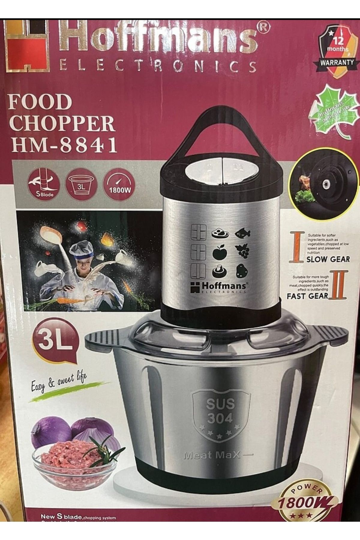 Elektrikli Paslanmaz Çelik Kollu 5 Litre Et Kıyma Sebze Meyve Doğrayıcı Blender