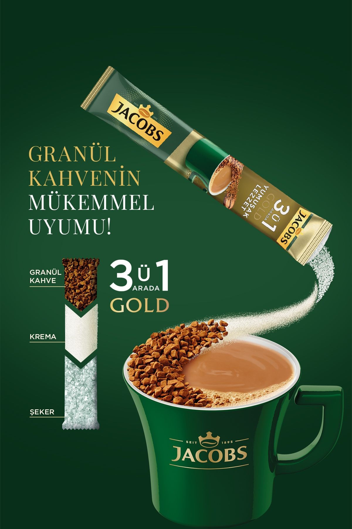 3'ü 1 Arada Gold Yumuşak Içim Karışım Kahve 40'lı Kutu