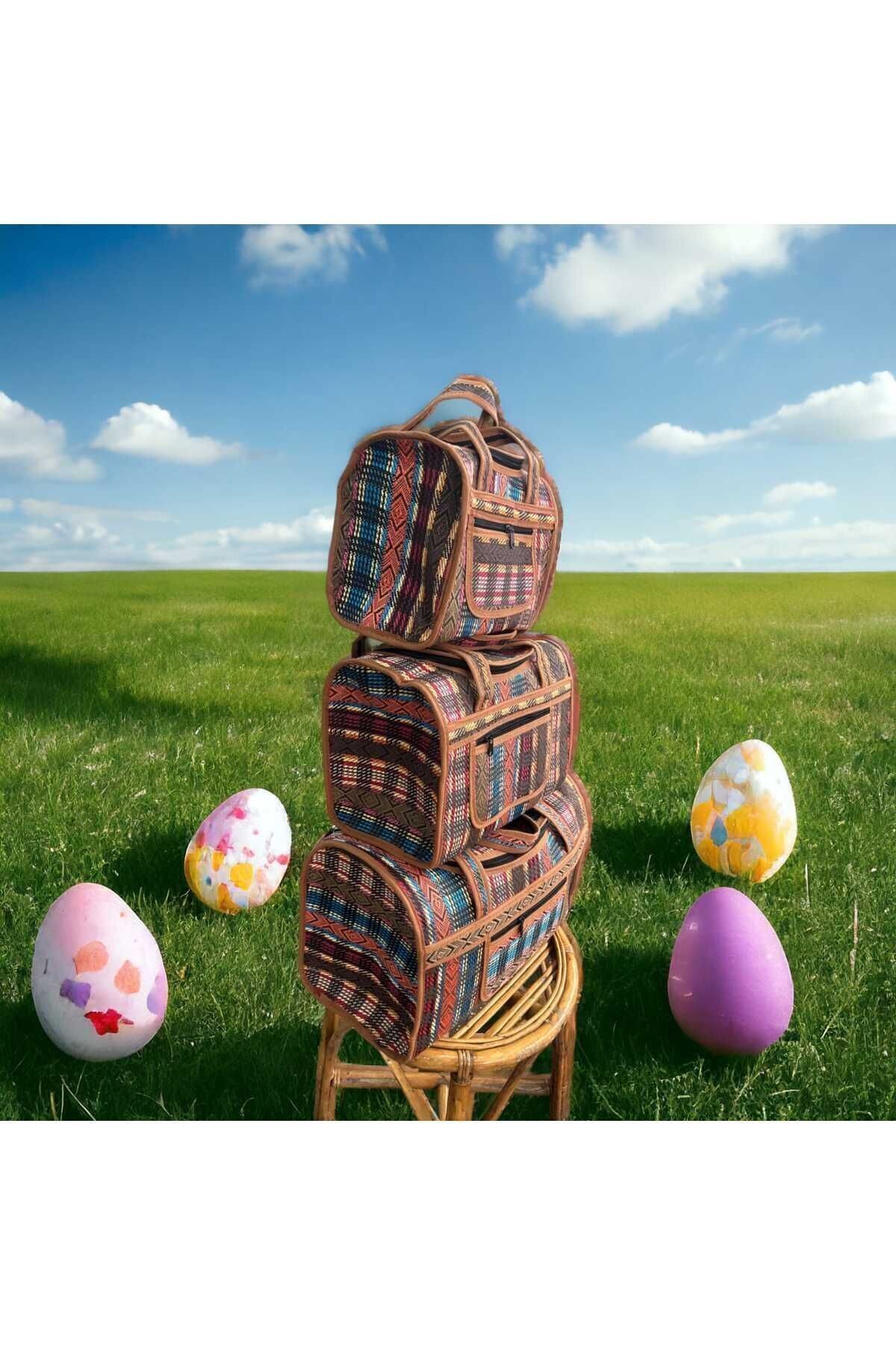 Otantik Valiz & Bavul Seti Piknik Çantası Seyahat Çantası Üçlü Set Yetkili Satıcı Yodi Bag