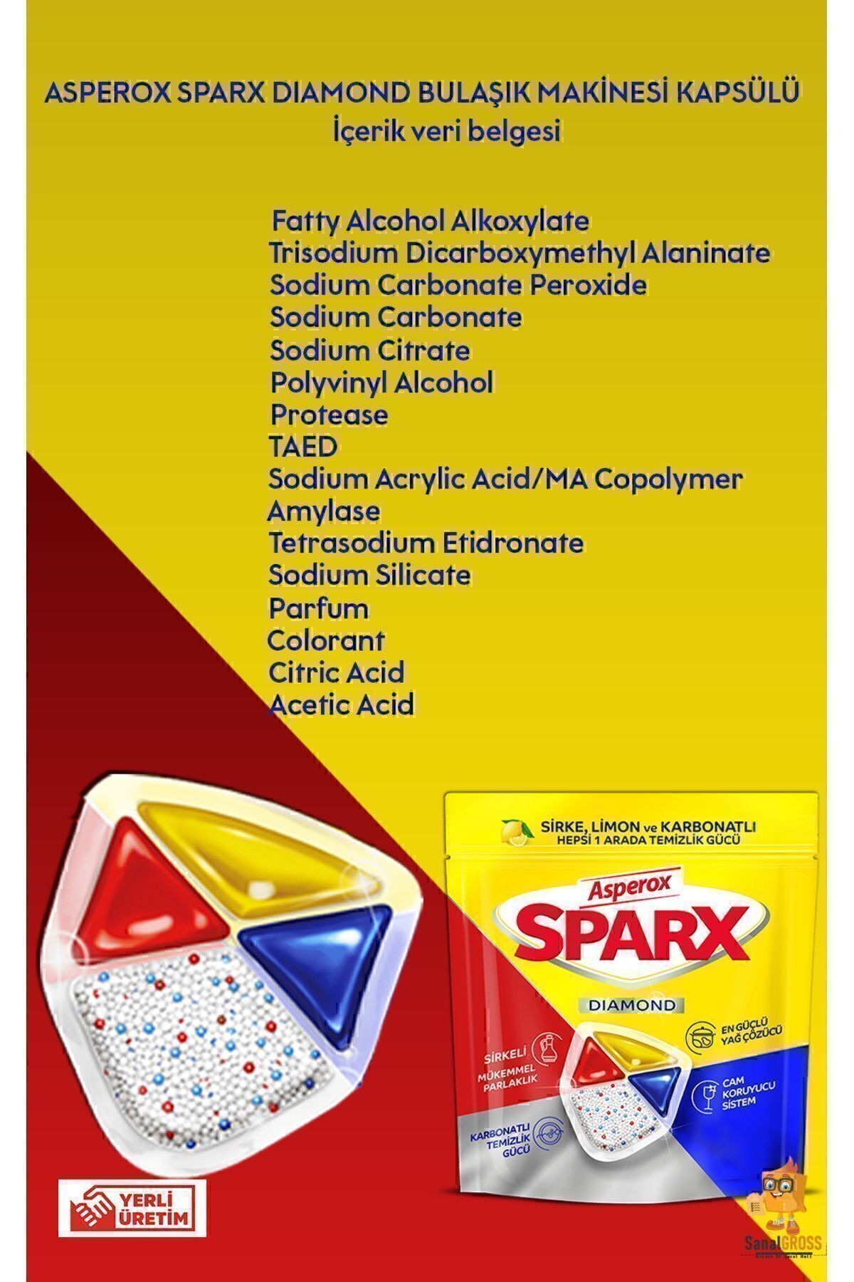 Sparx Bulaşık Makinesi Kapsülü 30'lu x 2 Paket (60 Yıkama)