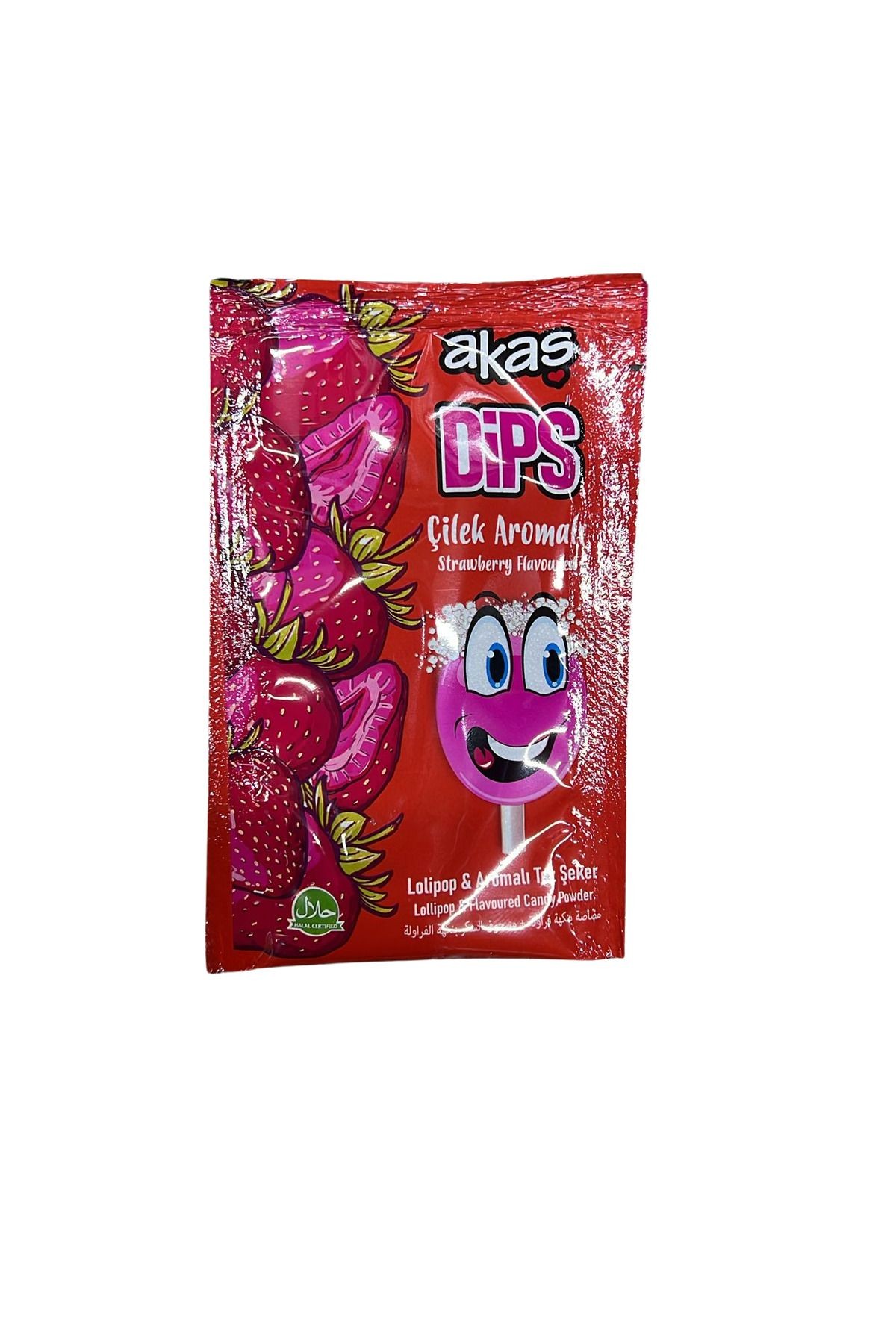 AKAŞ DİPS TOZ ŞEKERLİ ÇİLEK AROMALI LOLİPOP 36 ADET