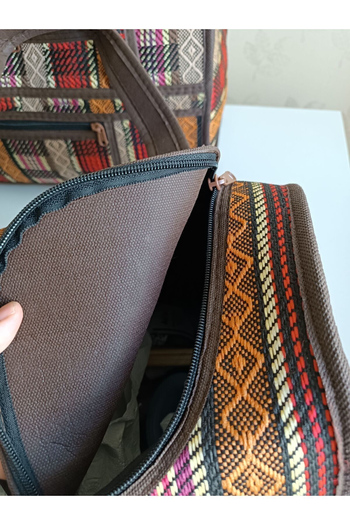 Unisex 3 lü Hasır Çanta, Çok Amaçli Organizer Çanta