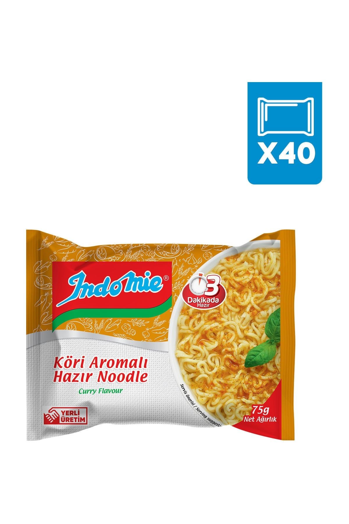 Indomie 40'lı Köri Aromalı Hazır Noodle Paket
