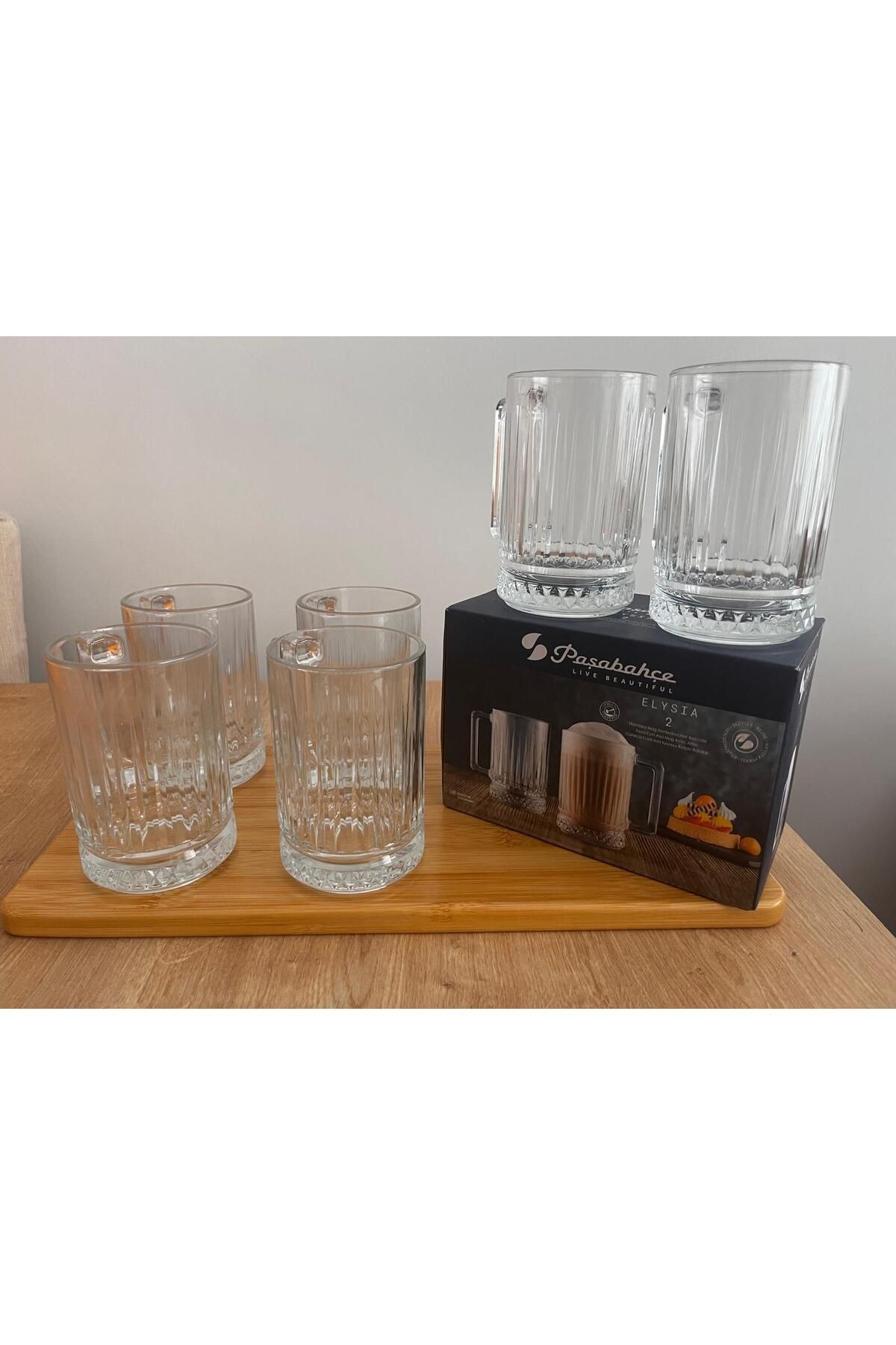 Elysia 55442 Kulplu 6 lı Çay ve Nescafe Fincanı Kupası - 310 cc