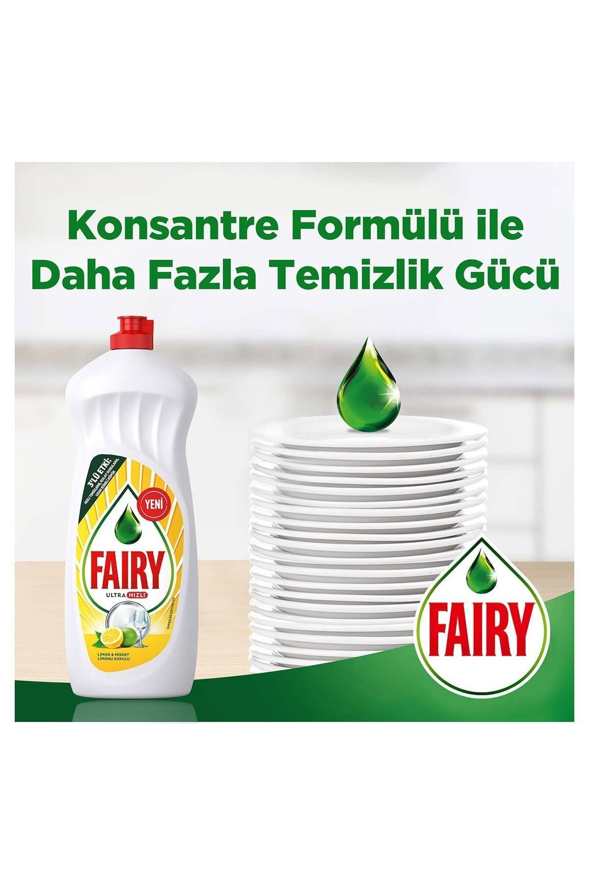 1500 ml Ultra Hızlı 3'lü Etki Sıvı Bulaşık Deterjanı Limon ve Misket Limonu Kokulu 1500ml
