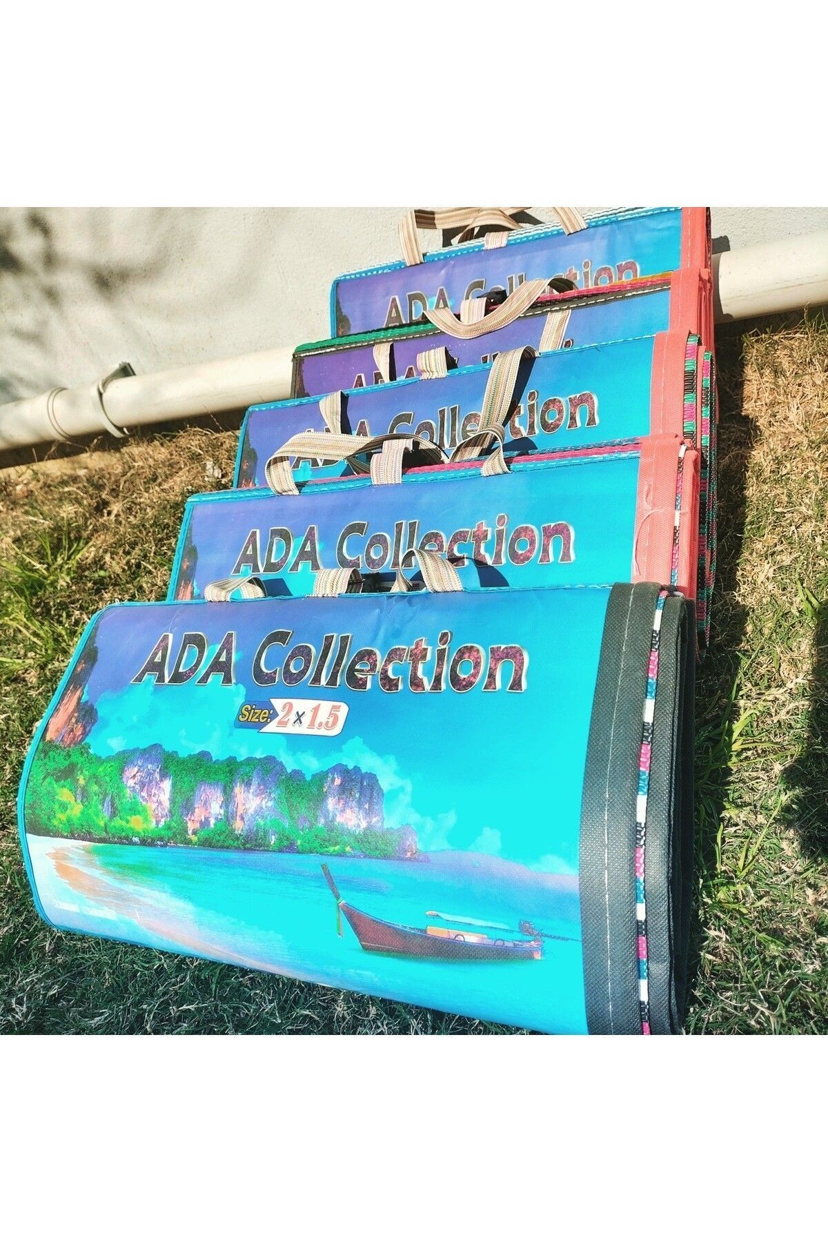 Çift Taraflı Piknik Örtüsü Ve Plaj Halısı, Çadır Içi Zemin Örtüsü, Kamp Piknik Hasırı 1,5 X 2 Metre