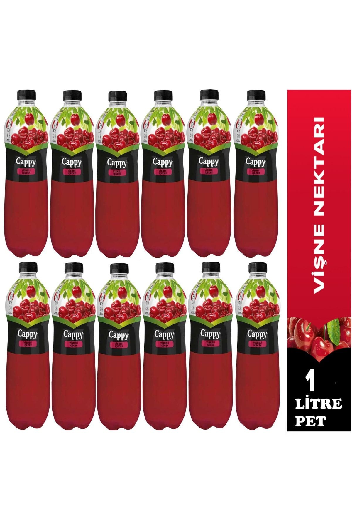 Vişne Suyu 1 Litre Pet Şişe 12 Adet Yenilenen Tat Mükemmel Lezzet 12 Adet