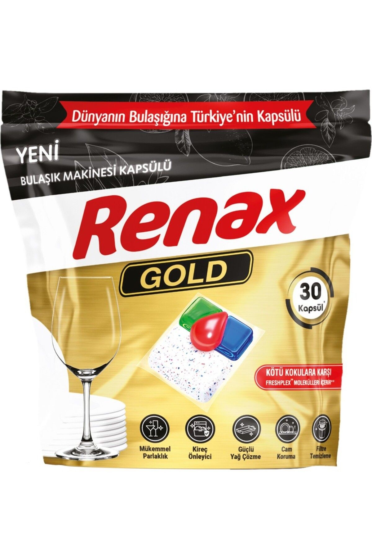 Gold Bulaşık Makinesi Kapsülü Hepsi Bir Arada 30 Lu X 2 Ad