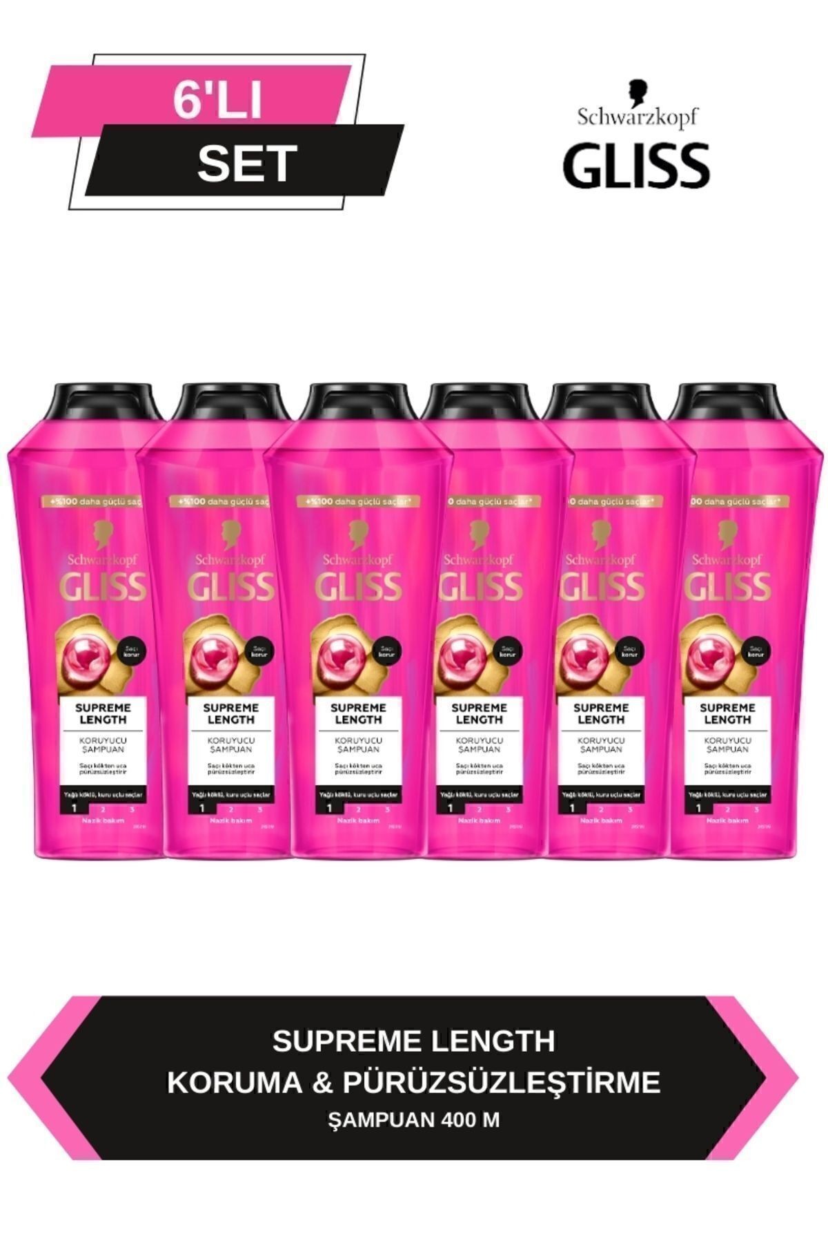 Supreme Length Uzun Saçlara Özel Şampuan 400 ml x 6 Adet
