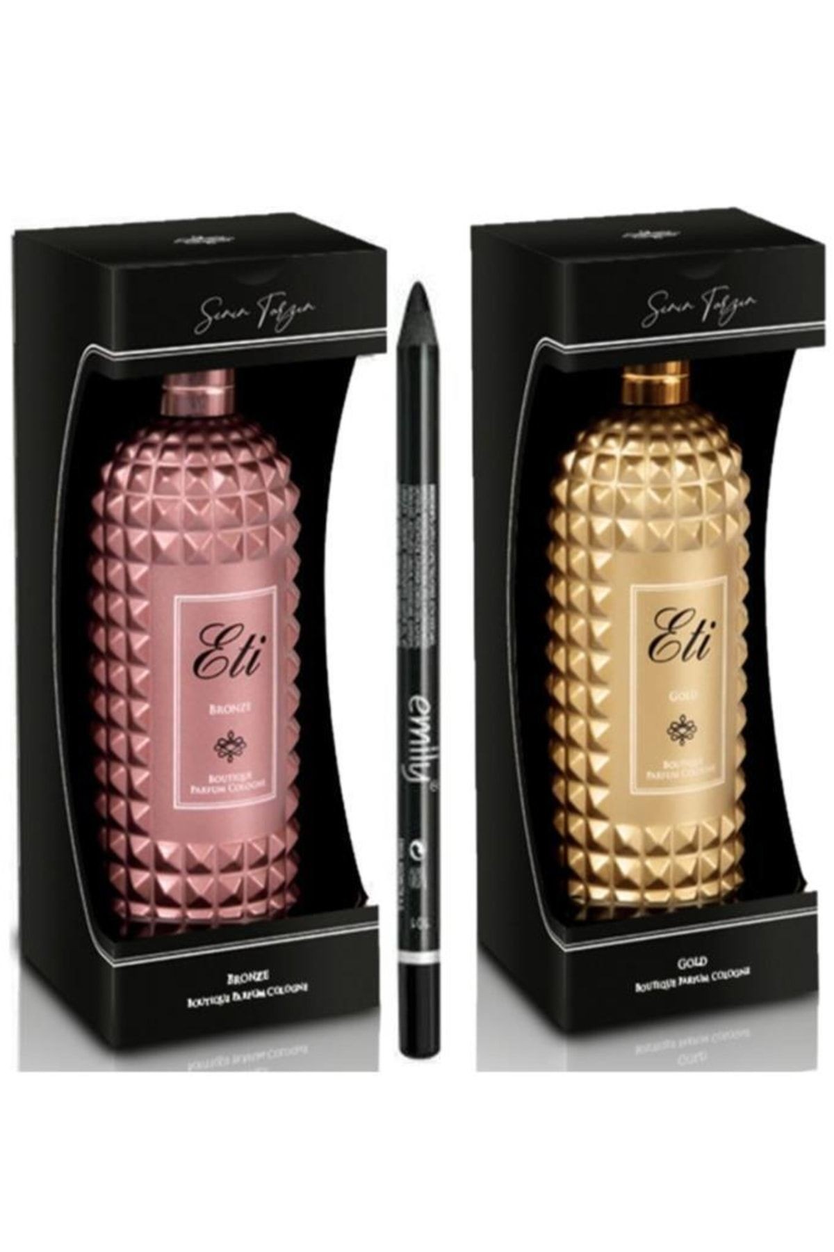 Eti Butik Kolonya (gold-bronze) Cam Şişe Kutulu 300 Ml 2 Adet