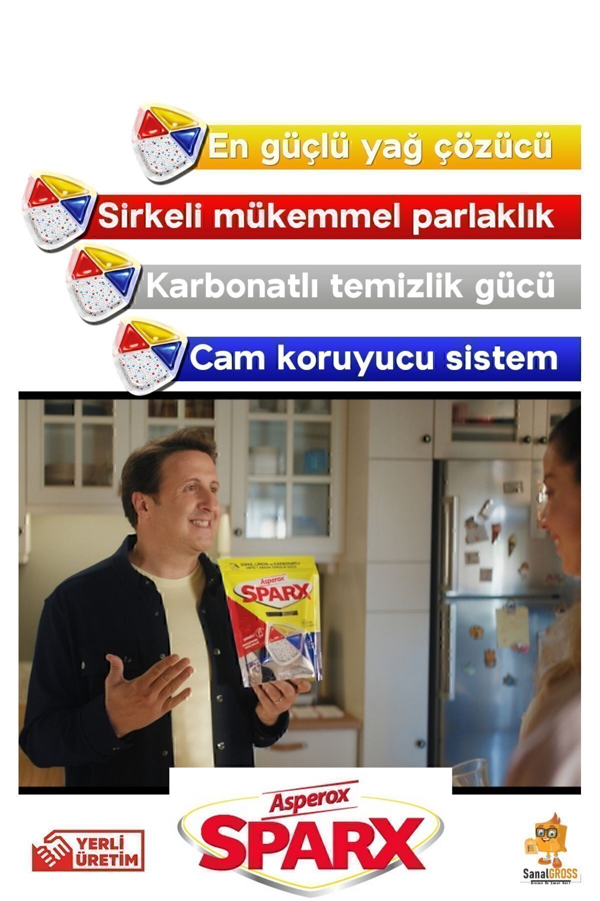 Sparx Bulaşık Makinesi Kapsülü 30'lu x 2 Paket (60 Yıkama)