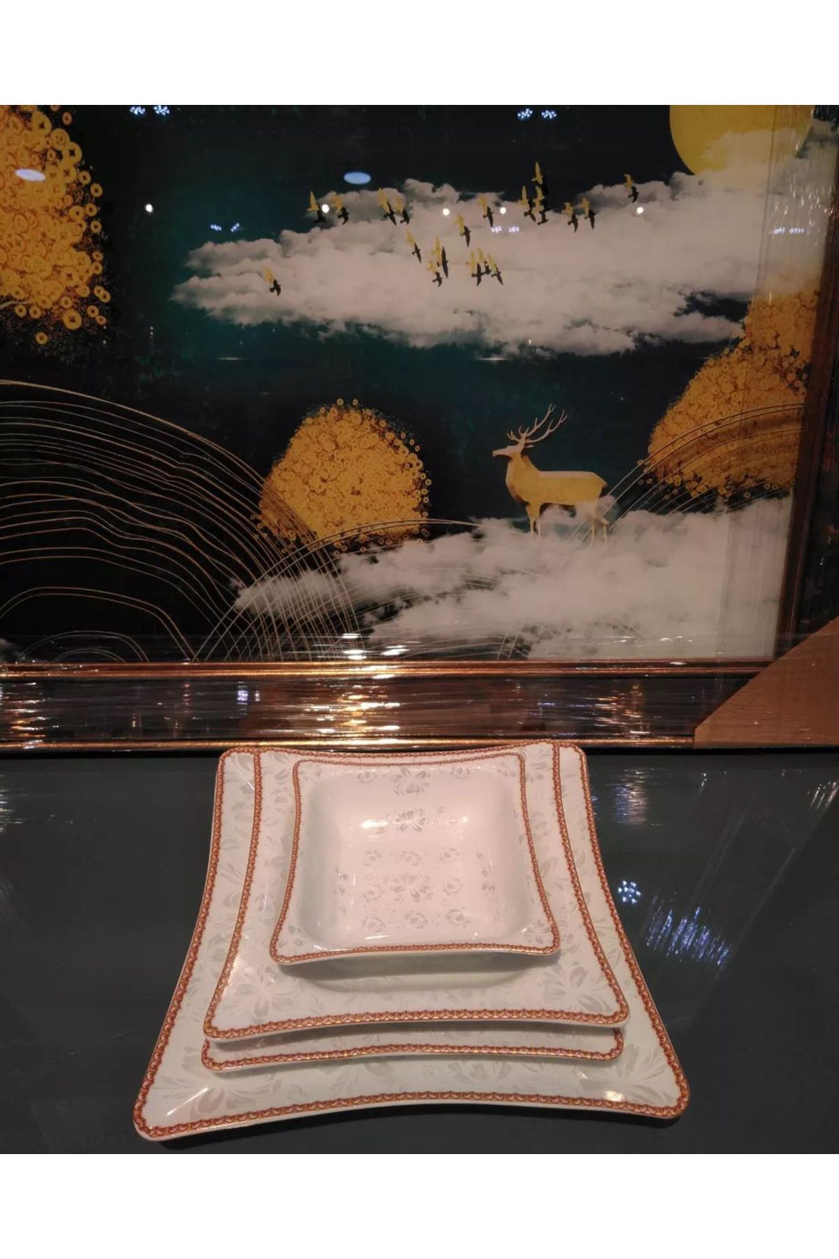 Pars 6 Kişilik 31 Parça Gold Desenli Yemek Takımı