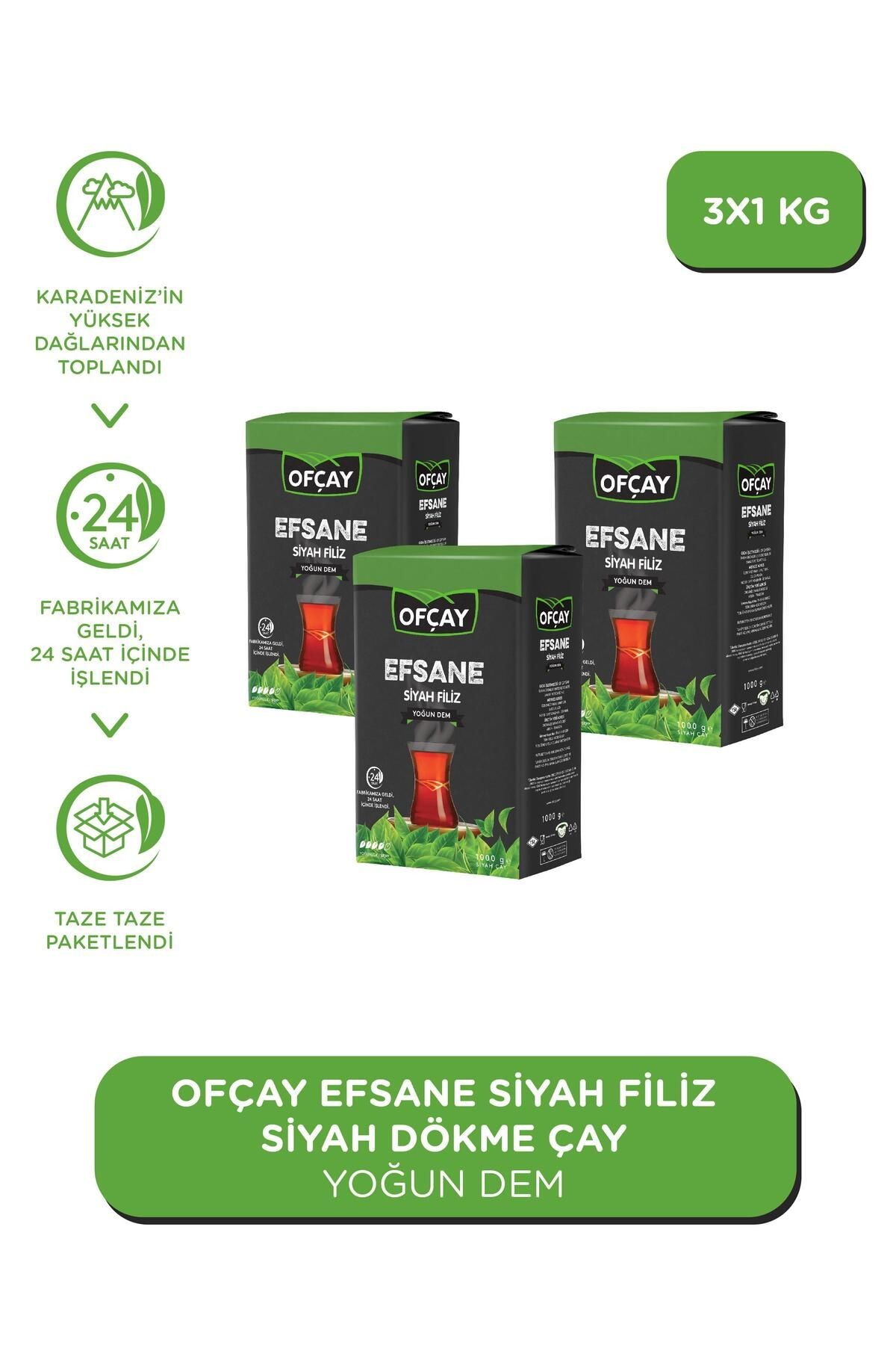 Efsane Filiz Dökme Siyah Çay 1000gr X 3 Adet