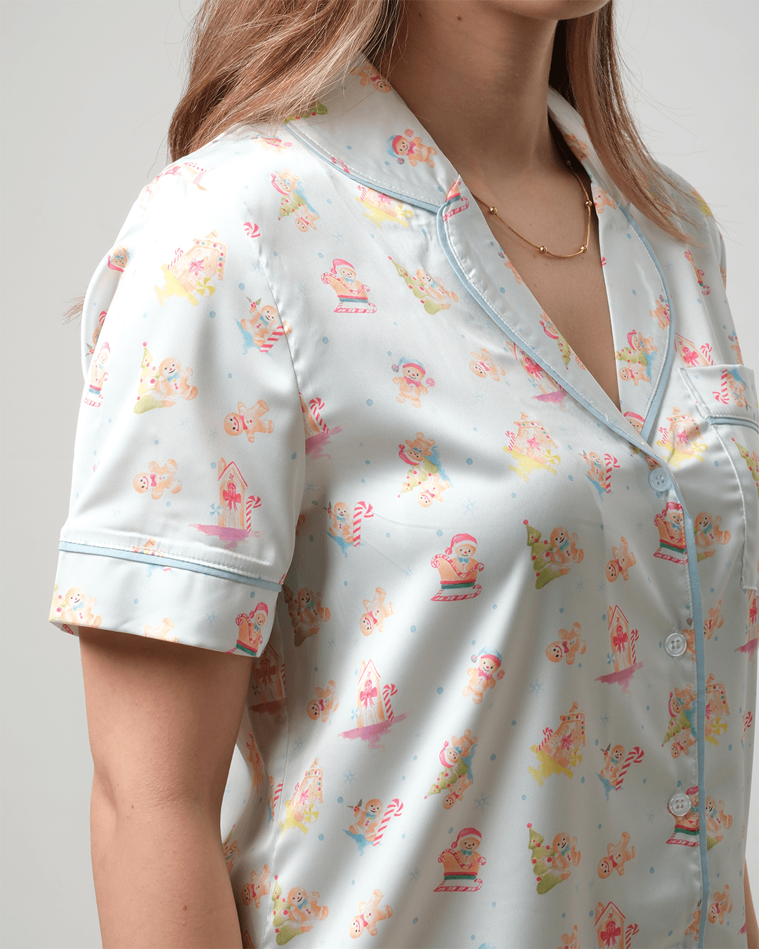 Kurabiye Desenli  Pijama Takımı 