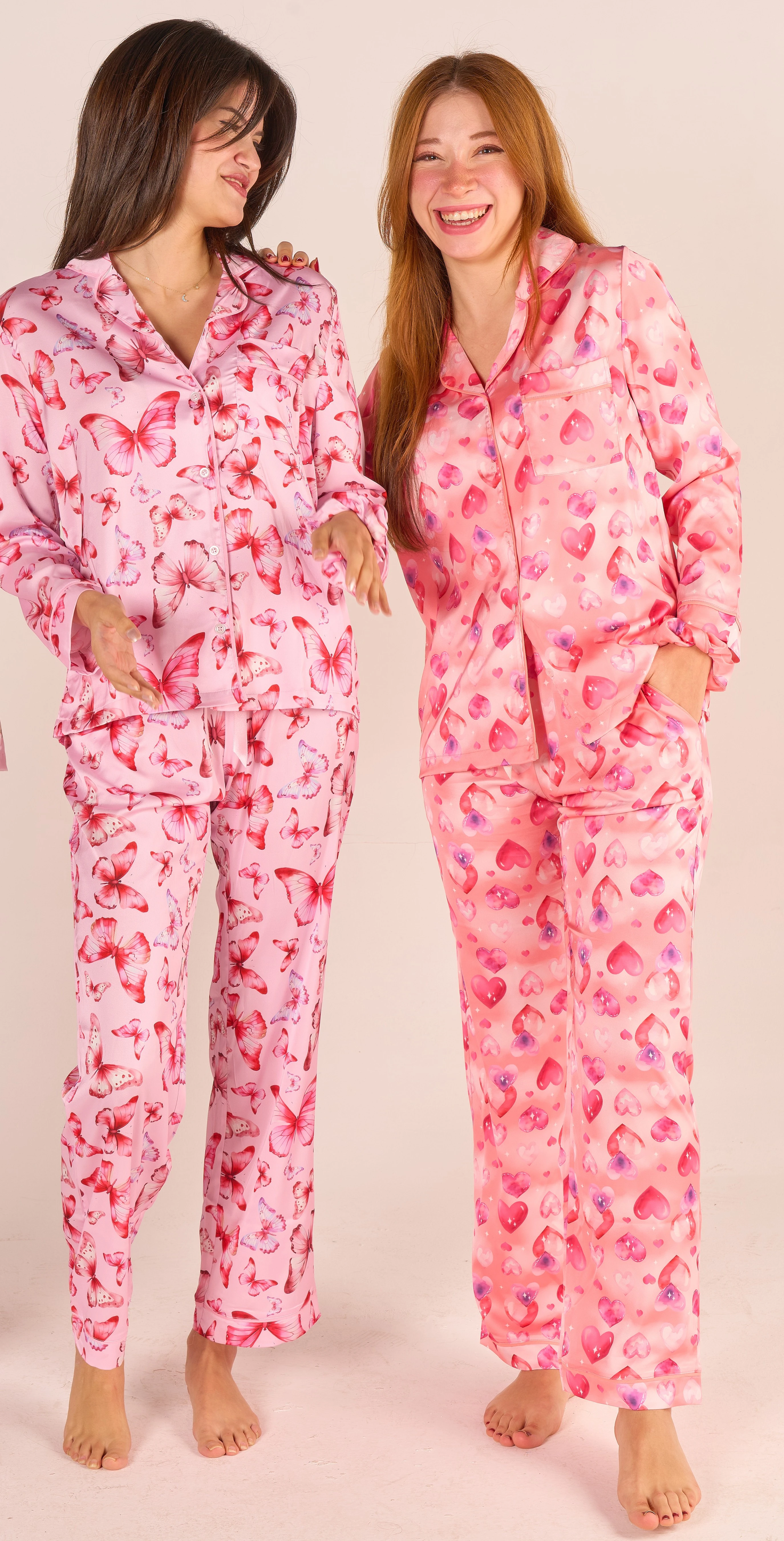Dream in Pink – 2'li Lady&Macha Premium Saten Pijama Seti