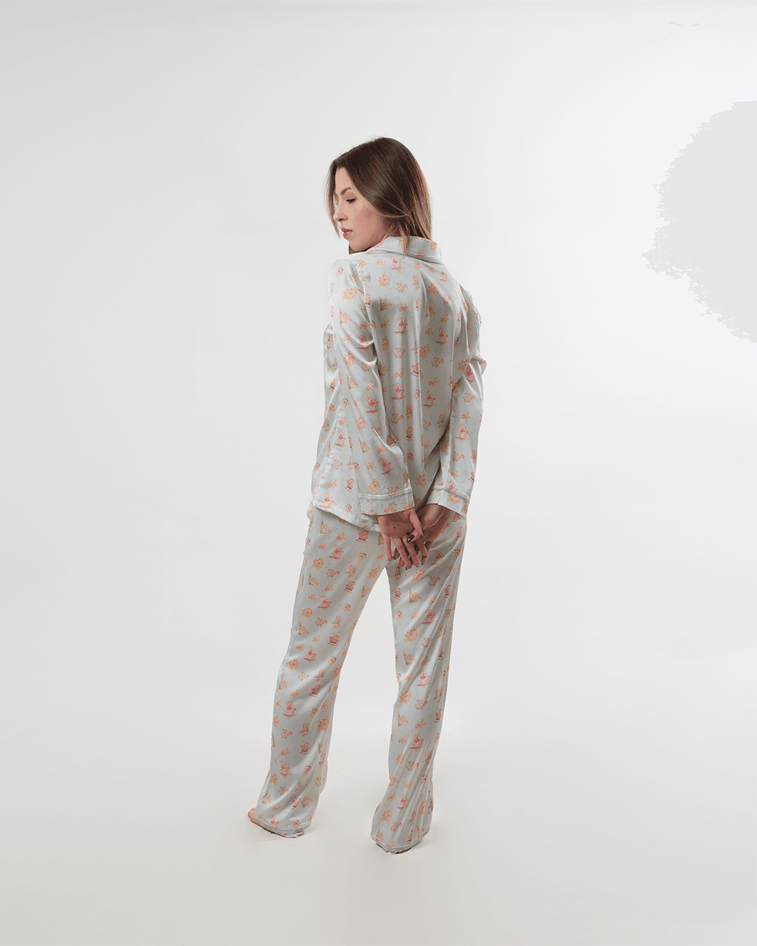 Kurabiye Desenli  Pijama Takımı 