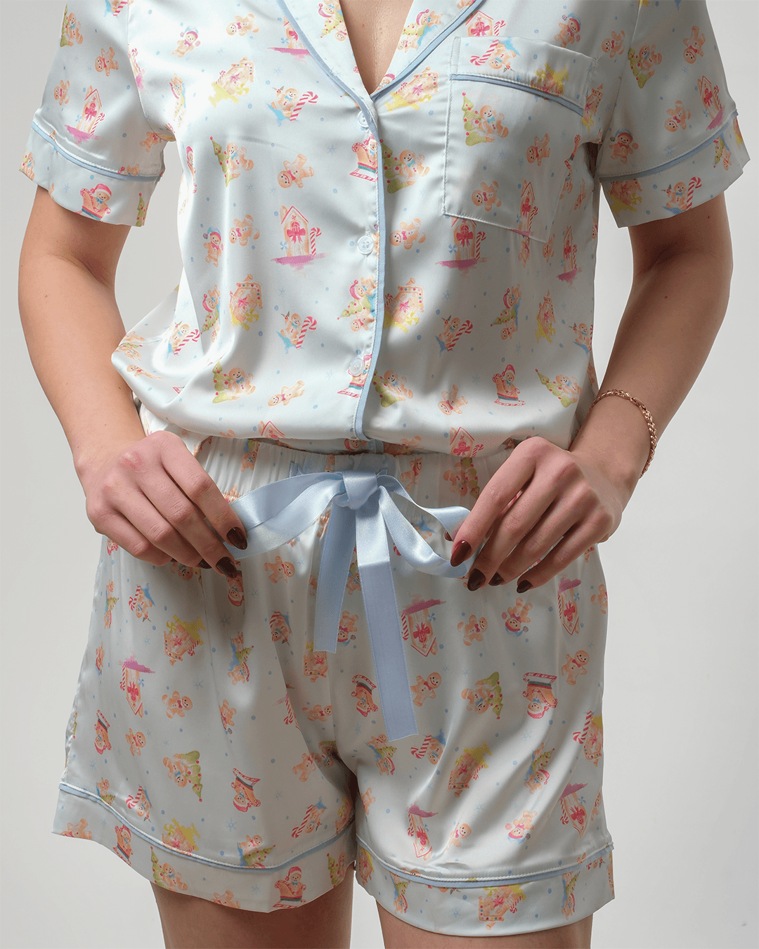 Kurabiye Desenli  Pijama Takımı 