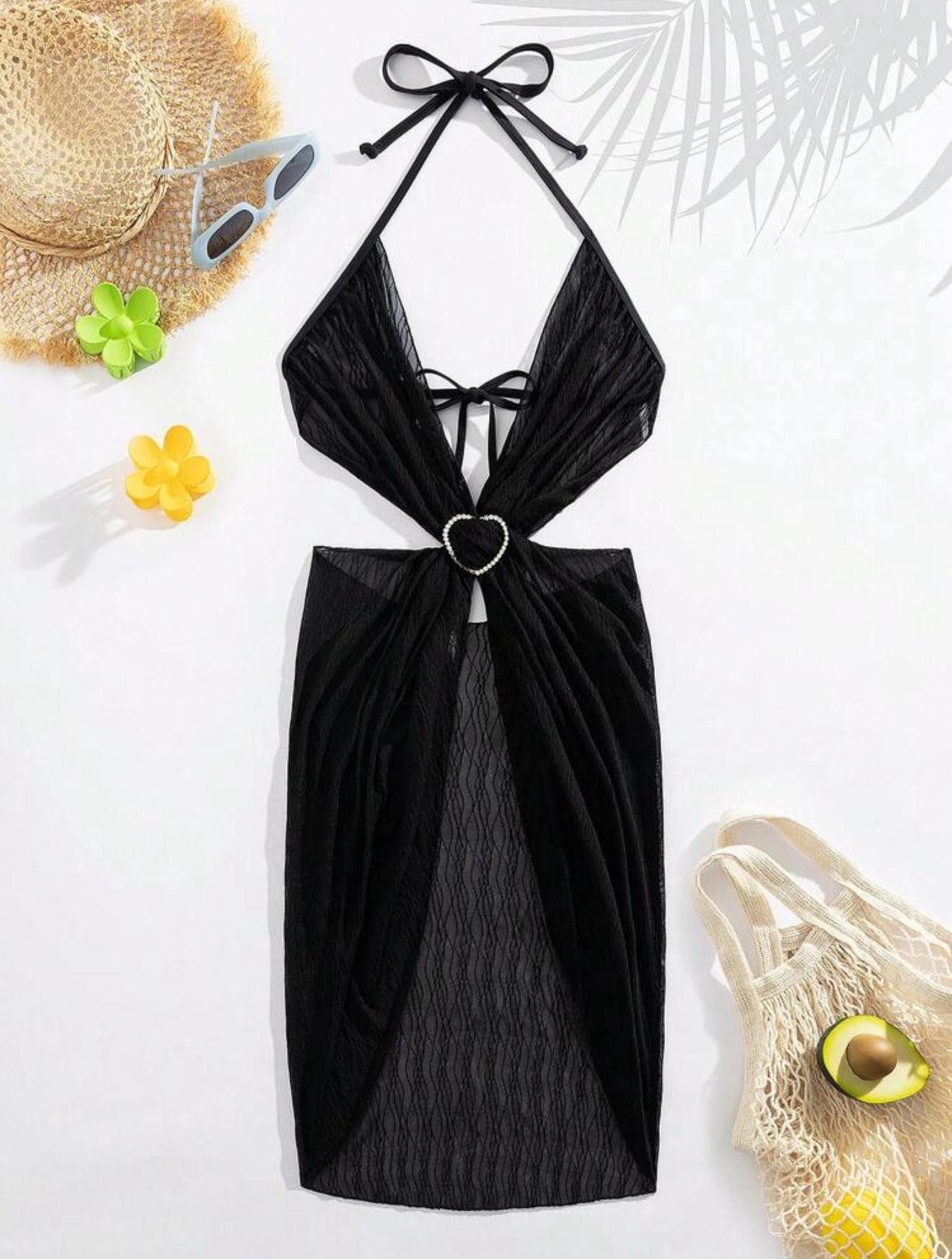 Aksesuar detaylı pareo set