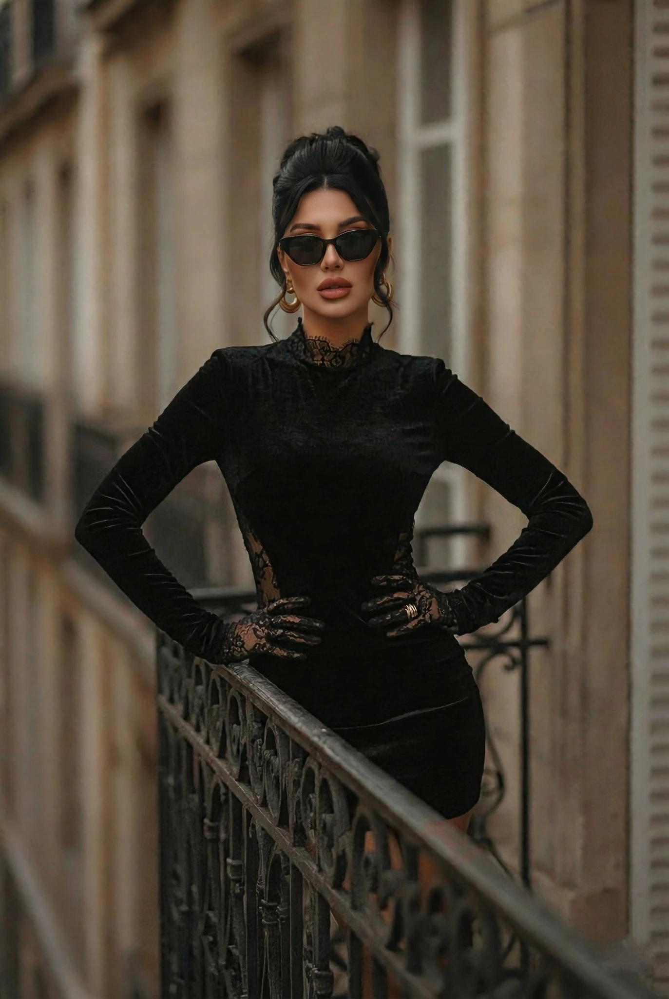 Kadife kumaş mini elbise