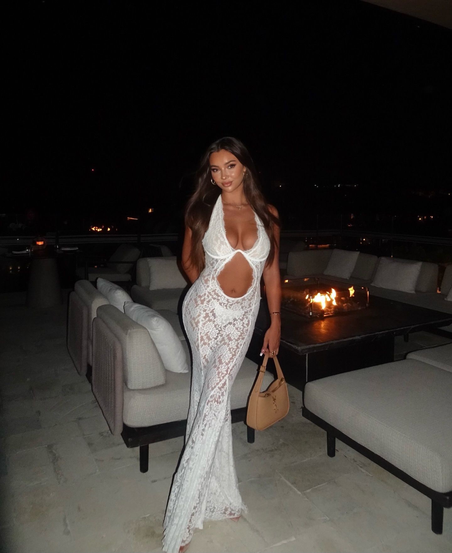 Maxi boy dantelli elbise