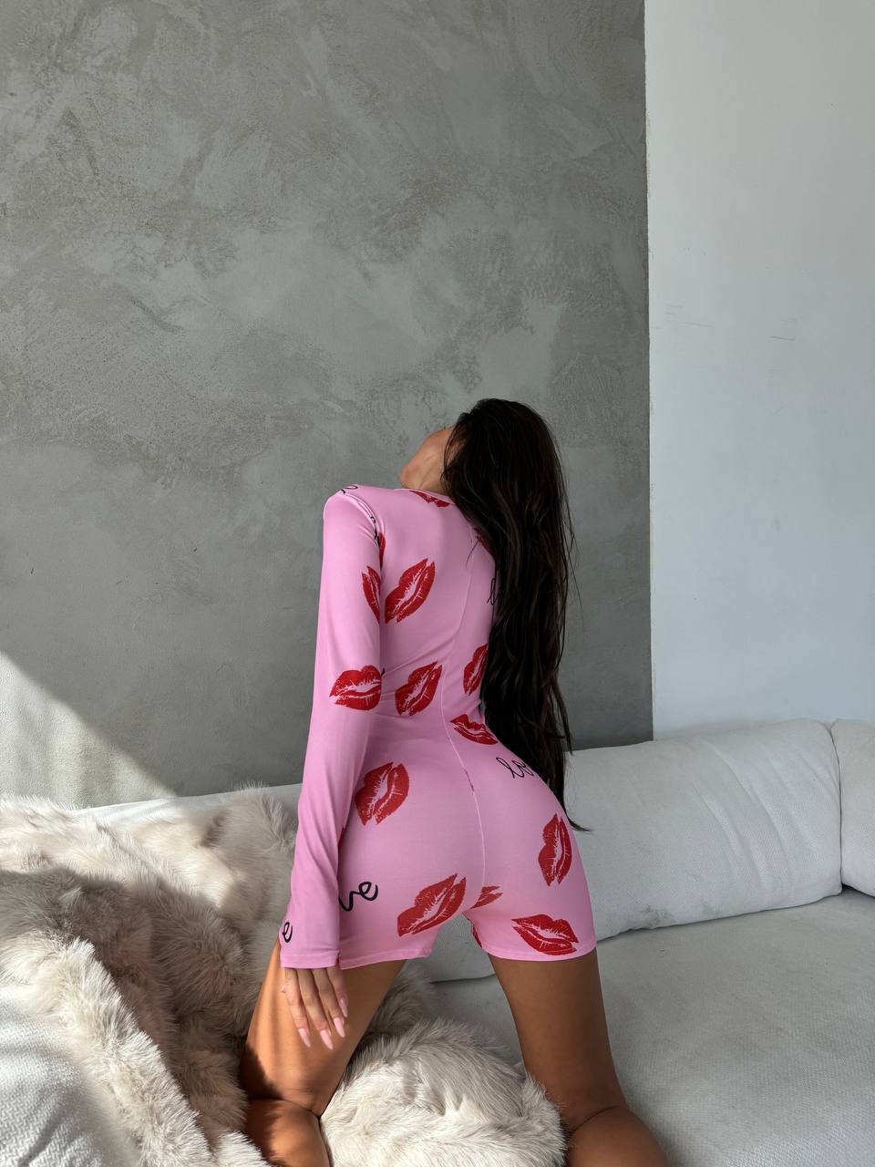 Dijital kumaş esnek mini tulum