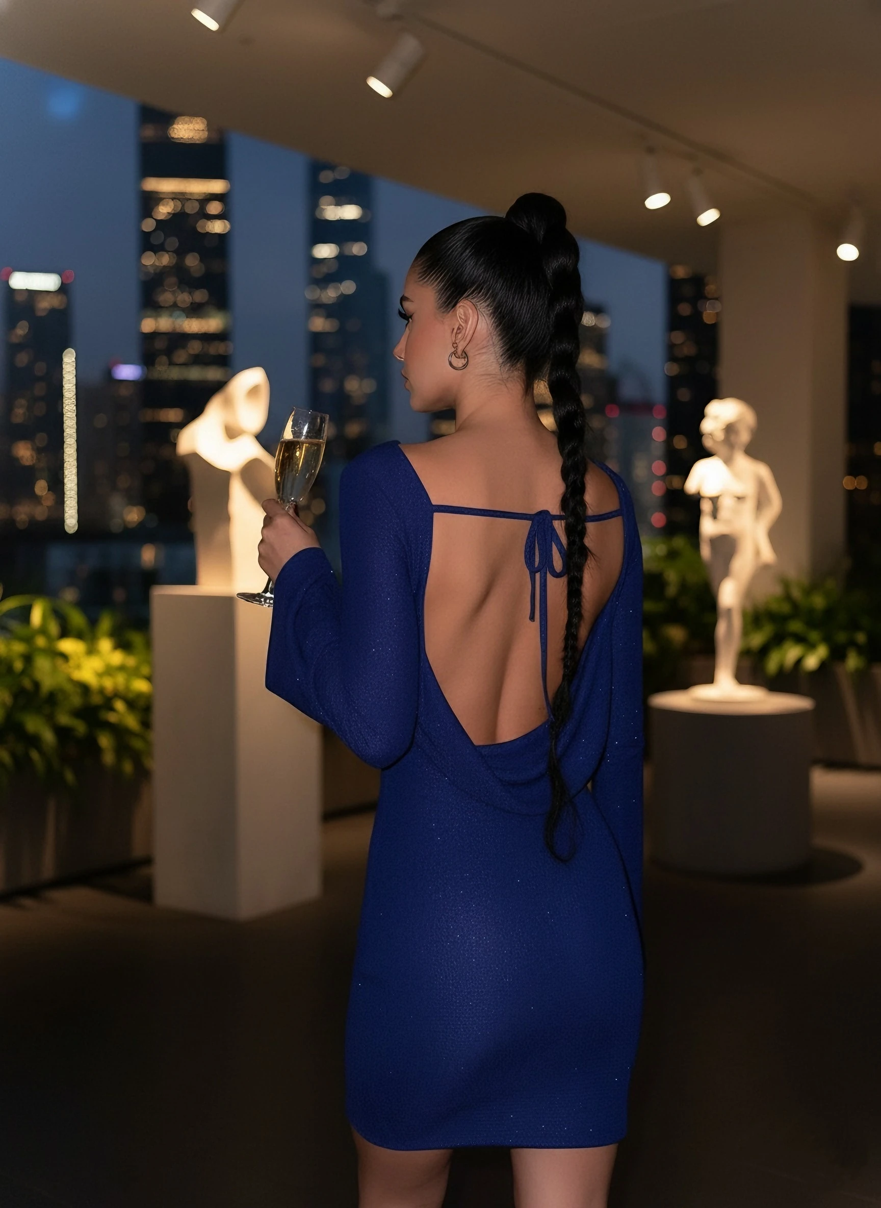 Fukuro kumaş sırt degaje elbise