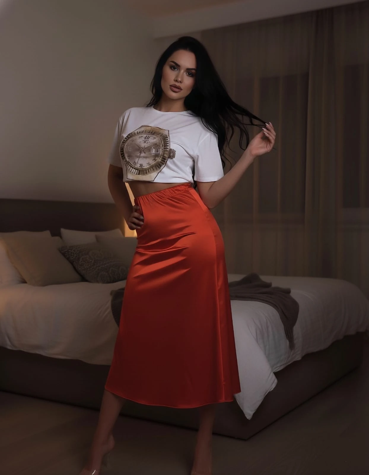 Saten etek - Kırmızı