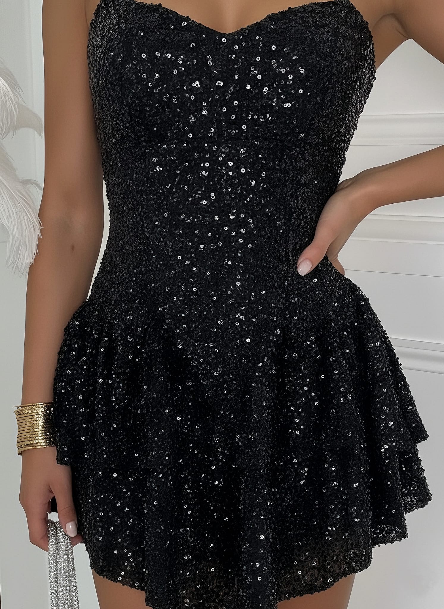 Kloş Payet mini elbise