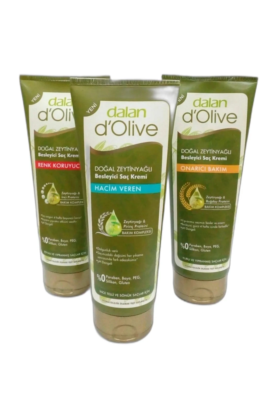 Dalan D'olive Onarıcı Bakım Saç Kremi +renk Koruyucu+hacim Veren -3'lü- 200 Ml