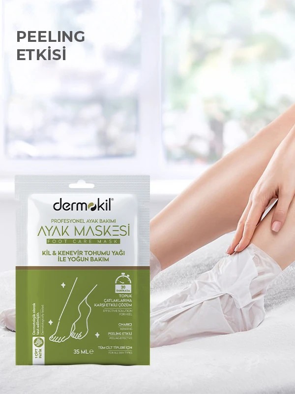 DERMOKİL Kil ve Kenevir Yağlı Peeling Etkili Ayak Maskesi 35 ml