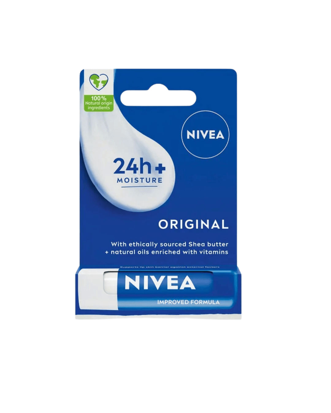 Nivea Original Care Renksiz Dudak Bakım Kremi 4.8gr, 24 Saat Nemlendirici, Besleyici, Shea Yağı, Doğal Yağ