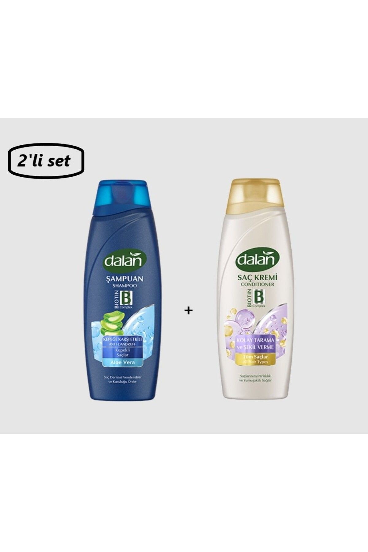 Aloe Vera'lı Şampuan 450 Ml + Dalan Kolay Tarama Saç Kremi 2'li Set