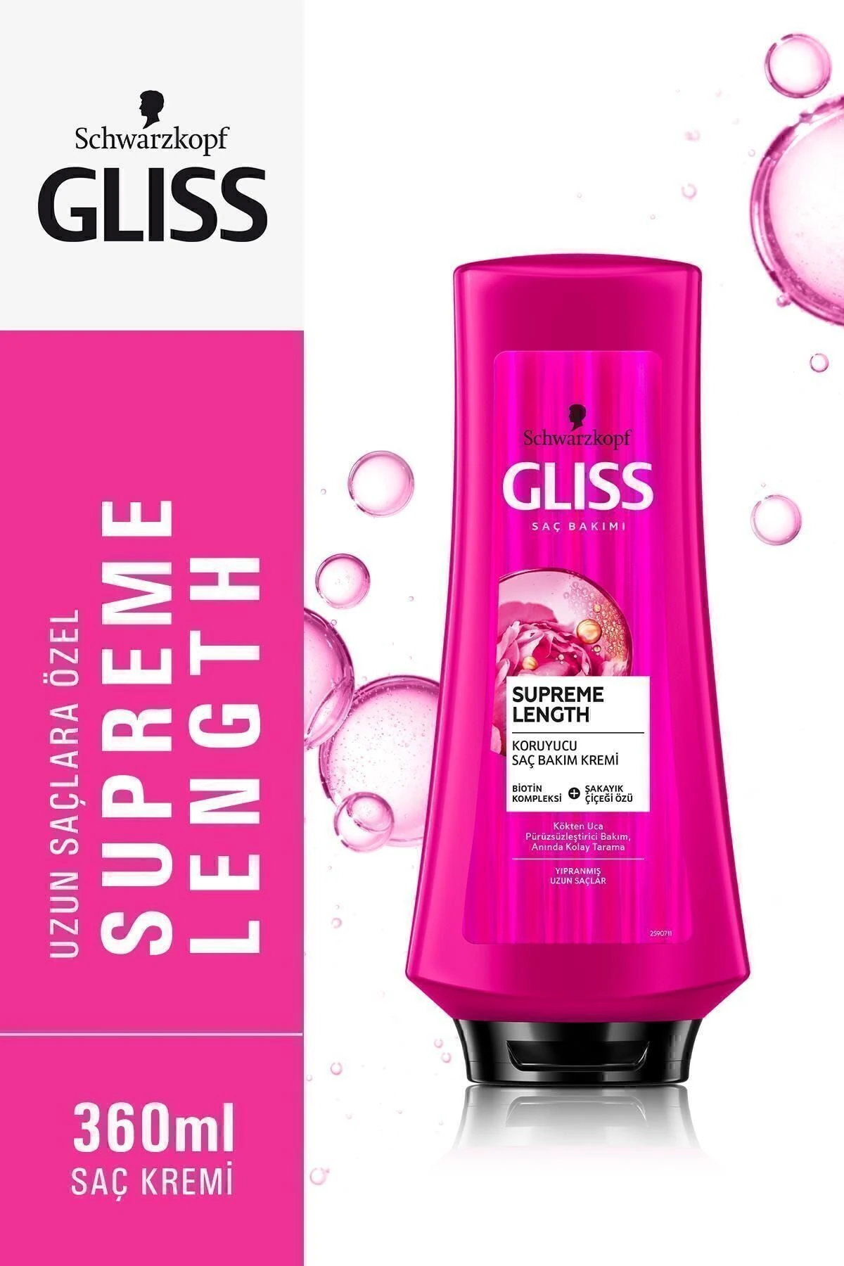 Gliss Supreme Length Koruyucu Saç Bakım Kremi - Biotin Kompleksi Ve Şakayık Çiçeği Özü Ile 360 ml