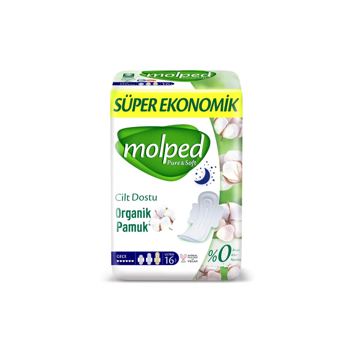 MOLPED Hijyenik Ped Gece Süper Eko 16lı Hijyenik Ped Gece Süper Eko 16lı